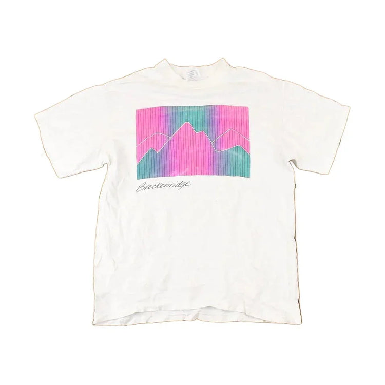 Vintage 1990s Breckenridge Souvenir Neon Mountains Travel T-Shirt Men's M from propervintagecanada