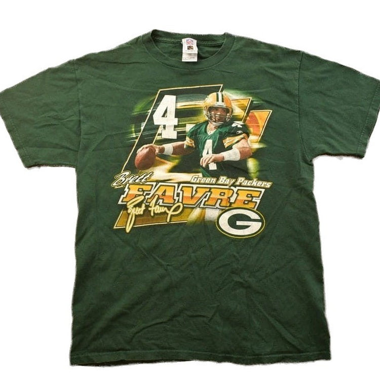 Vintage 1990s Brett Farve Green Bay Packers NFL Graphic T-Shirt Men's Large from propervintagecanada