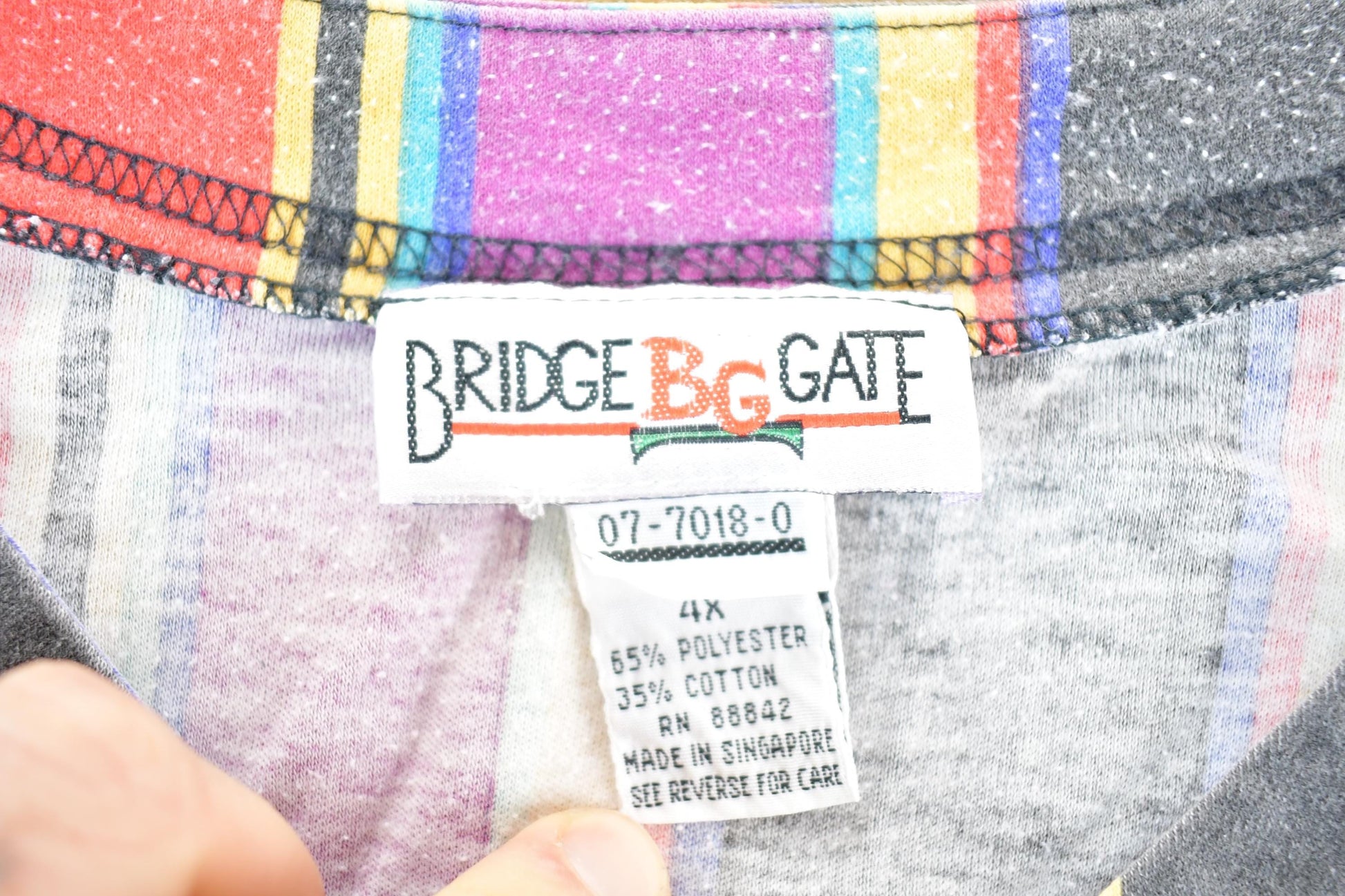 Vintage 1990s Bridgegate Baseball Style Striped Shirt Mens 3X from propervintagecanada