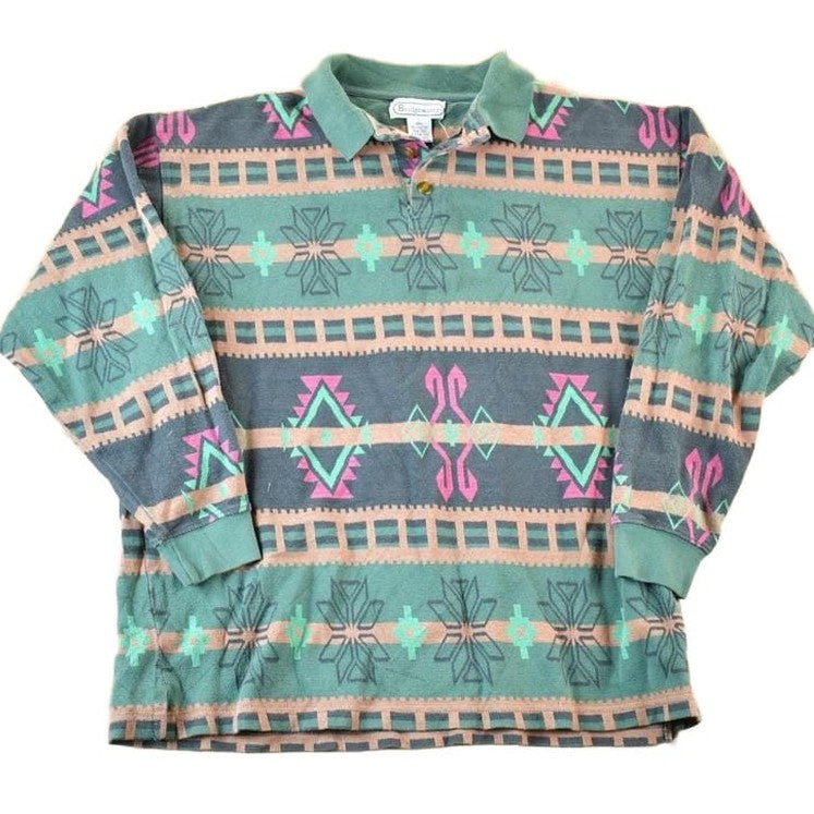 Vintage 1990s Bridgewater Collared Crewneck Sweatshirt Mens L from propervintagecanada