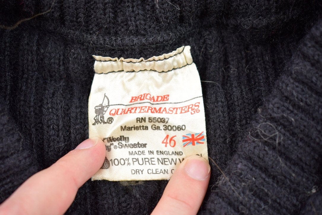 Vintage 1990s Brigade Quartermasters 100% Wool Knit Sweater Men's XS from propervintagecanada