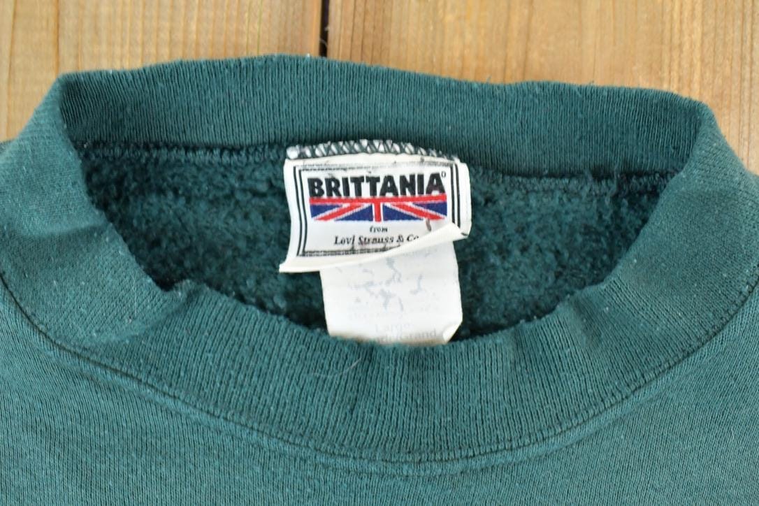 Vintage 1990s Britannia Levis Blank Crewneck Sweatshirt Men's Large from propervintagecanada