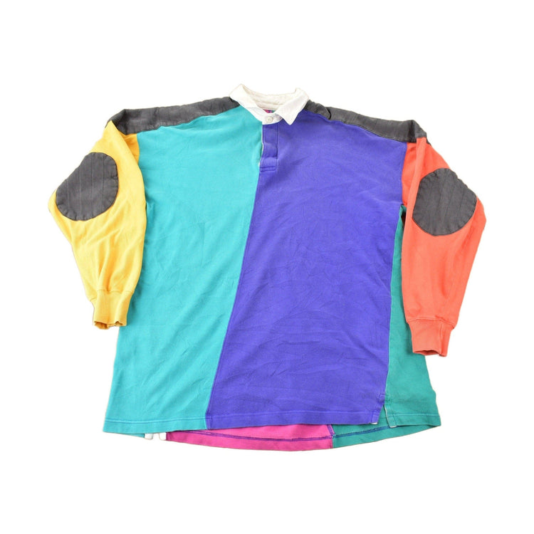 Vintage 1990s Britches Great Outdoors Blank Color Block Rugby Sweater Men's XXL from propervintagecanada