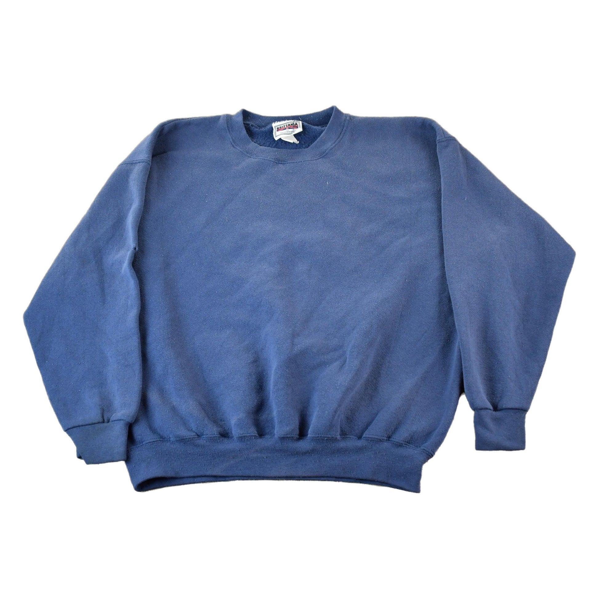Vintage 1990s Brittania by Levi's Blank Blue Crewneck Sweatshirt Men's Medium from propervintagecanada