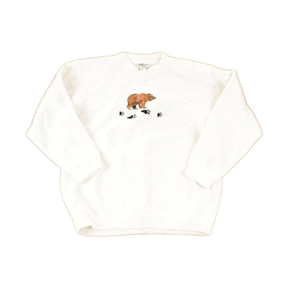 Vintage 1990s Brown Bear Embroidered Fleece Outdoorsman Sweater Men's L from propervintagecanada