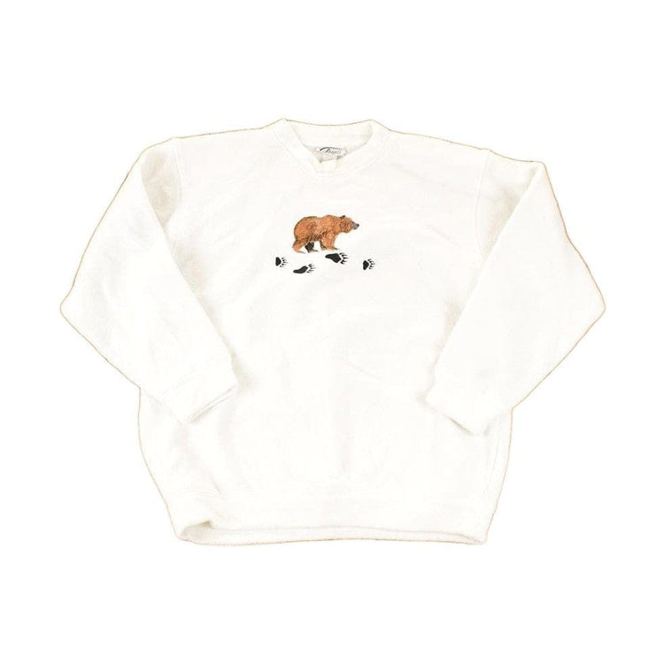 Vintage 1990s Brown Bear Embroidered Fleece Outdoorsman Sweater Men's L from propervintagecanada