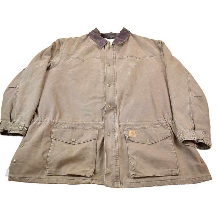 Vintage 1990s Brown Carhartt Field Coat Men's 4XL from propervintagecanada