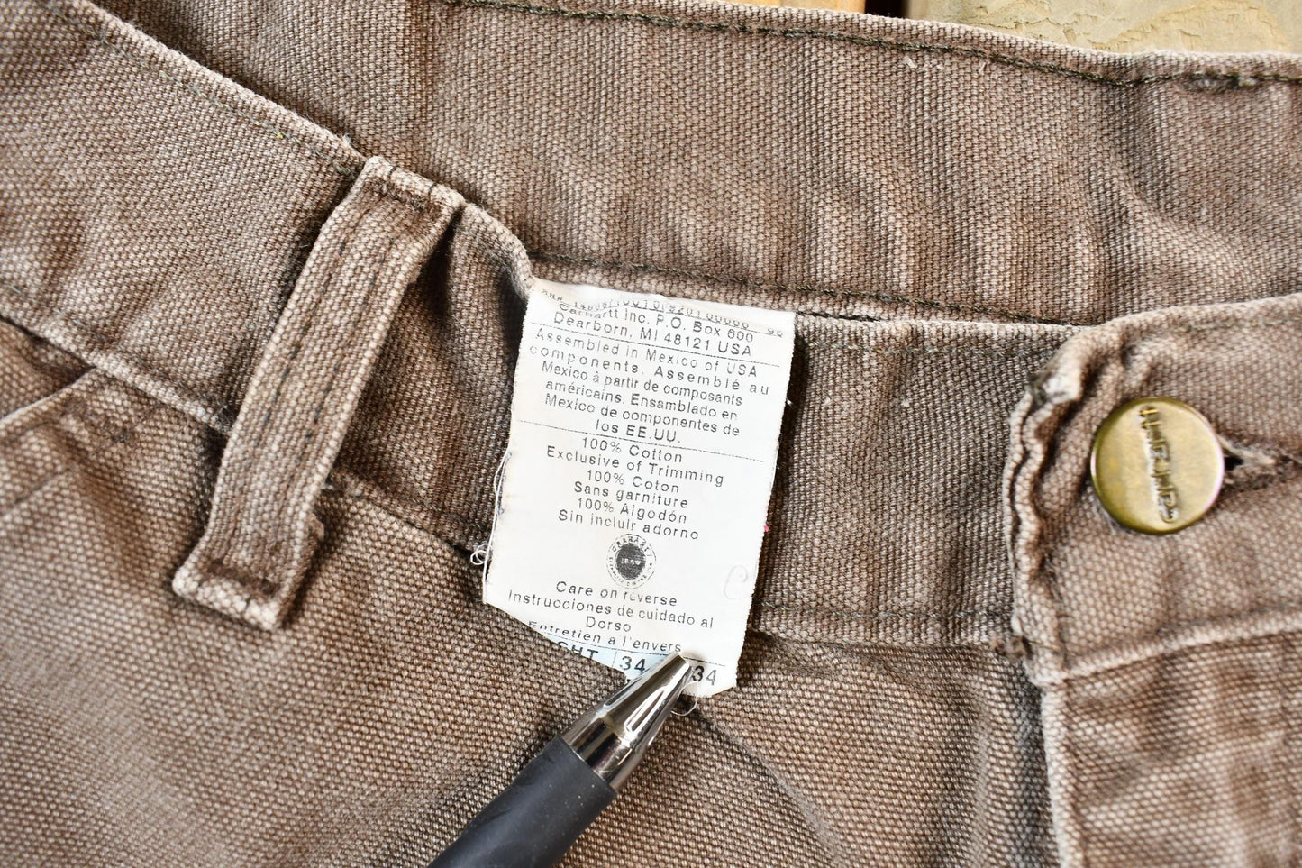 Vintage 1990s Brown Carhartt Work Pants Men's 32 x 28 from propervintagecanada