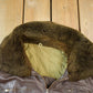 Vintage 1990s Brown Leather Bomber Shearling Collar Jacket Made In USA from propervintagecanada
