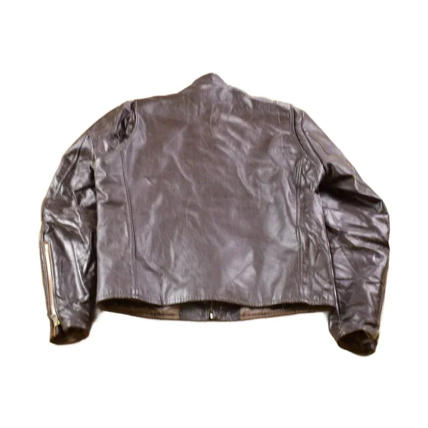 Vintage 1990s Brown Leather Jacket Men's Small from propervintagecanada
