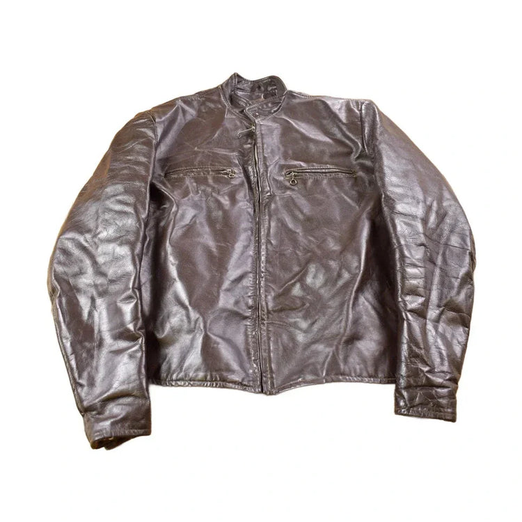 Vintage 1990s Brown Leather Jacket Men's Small from propervintagecanada