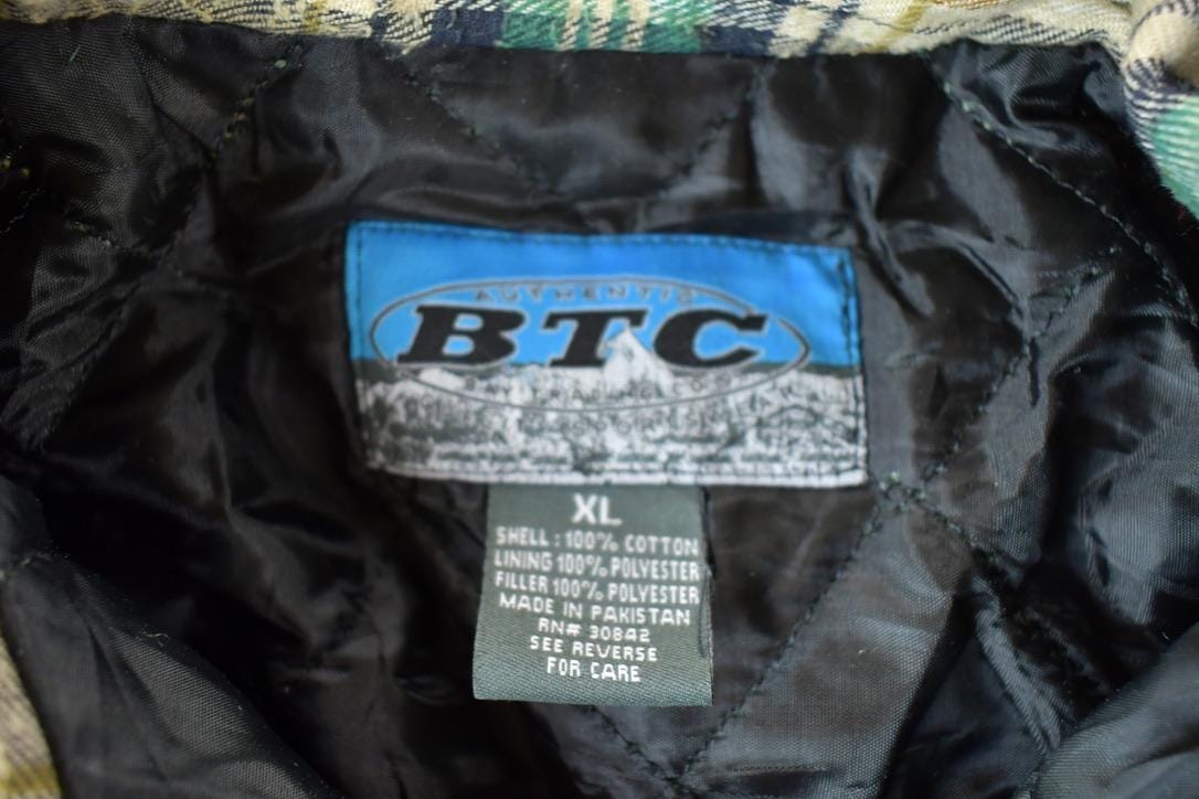 Vintage 1990s BTC Western Style Lined Button Up Flannel Shirt Men's XL from propervintagecanada