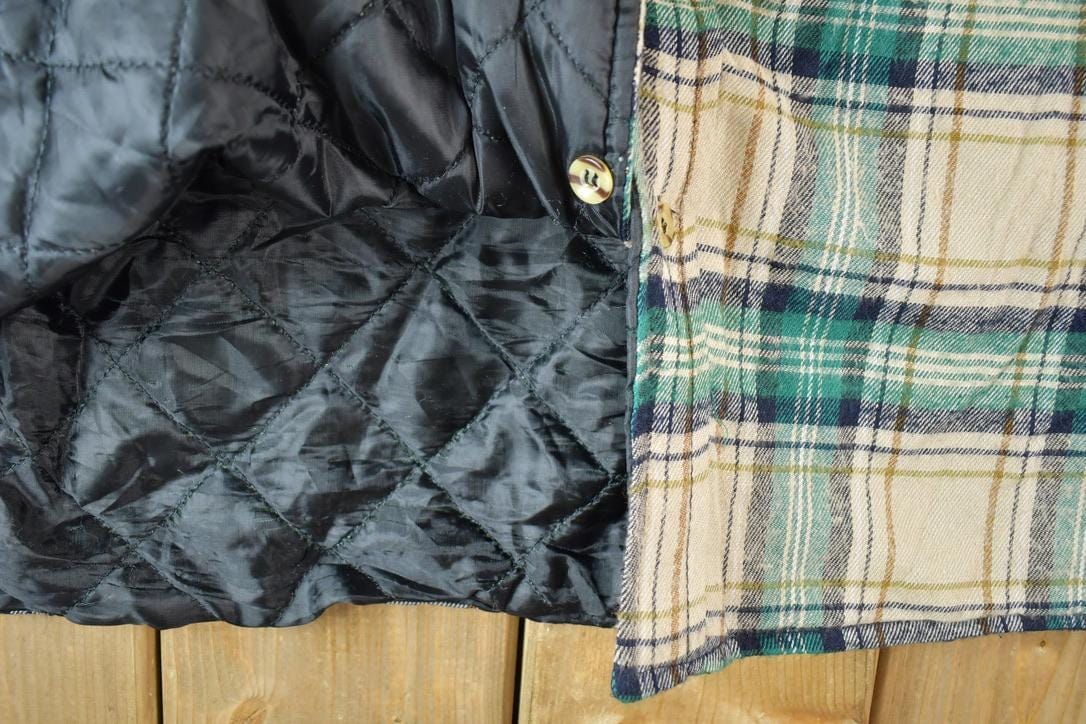 Vintage 1990s BTC Western Style Lined Button Up Flannel Shirt Men's XL from propervintagecanada