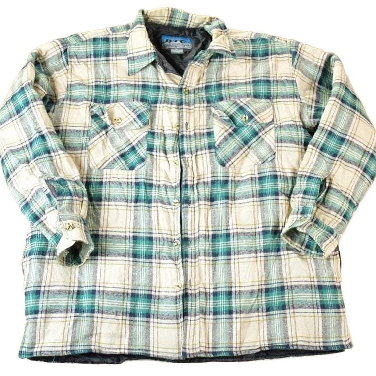 Vintage 1990s BTC Western Style Lined Button Up Flannel Shirt Men's XL from propervintagecanada