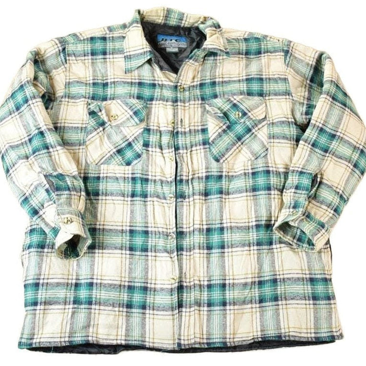Vintage 1990s BTC Western Style Lined Button Up Flannel Shirt Men's XL from propervintagecanada