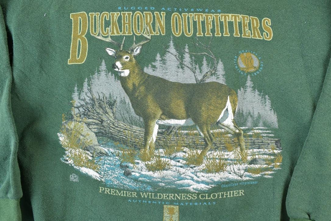 Vintage 1990s Buckhorn Outfitters Outdoorsman Big Buck Crewneck Sweatshirt Men's XL from propervintagecanada
