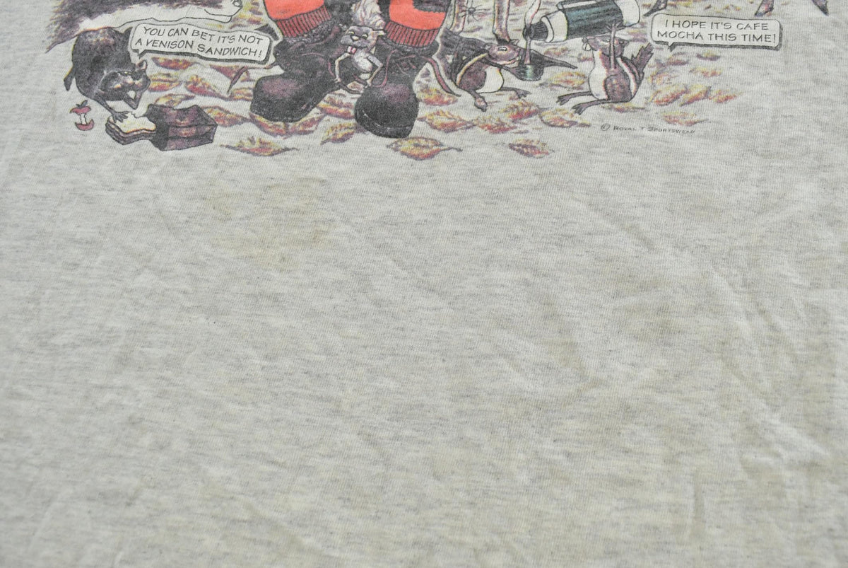 Vintage 1990s Buckskin Bob Parody Funny T-Shirt Men's XL from propervintagecanada