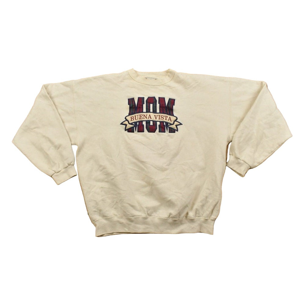 Vintage 1990s Buena Vista College Mum Embroidered Crewneck Sweatshirt Men's XL from propervintagecanada