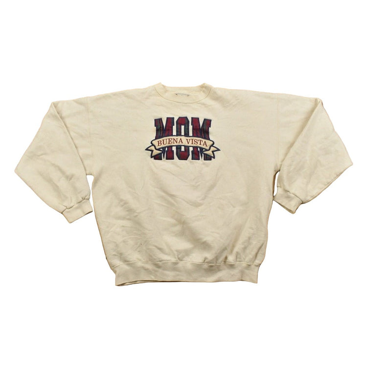 Vintage 1990s Buena Vista College Mum Embroidered Crewneck Sweatshirt Men's XL from propervintagecanada