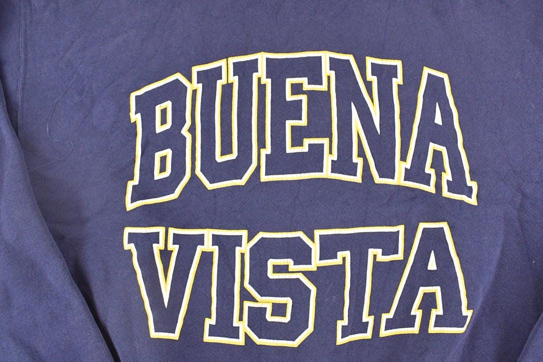 Vintage 1990s Buena Vista Crewneck Sweatshirt Men's L / NCAA College Spellout / 90s Collegiate Sweater / Heavyweight from propervintagecanada