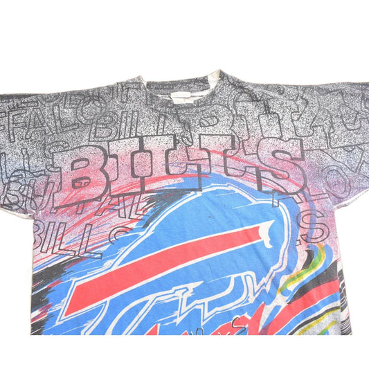 Vintage 1990s Buffalo Bills NFL All Over Print T-Shirt Men's Large from propervintagecanada