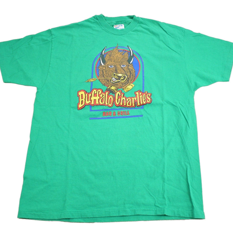 Vintage 1990s Buffalo Charlies Bar & Grill Graphic T Shirt Men's XL from propervintagecanada
