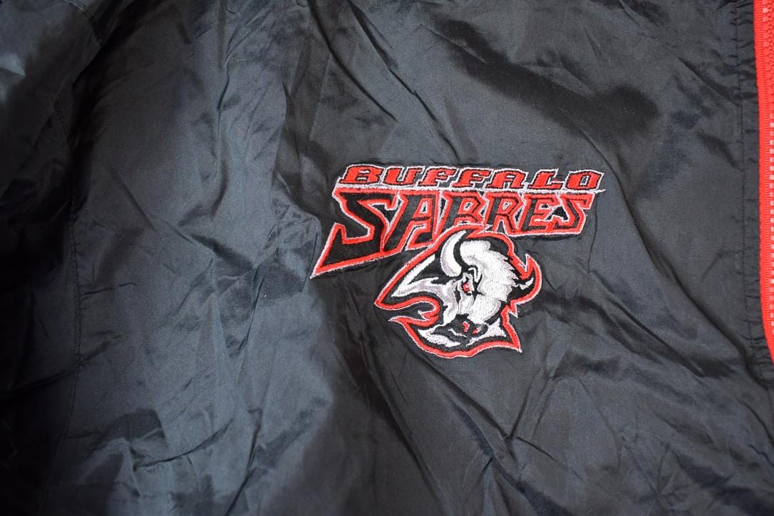 Vintage 1990s Buffalo Sabres Reversible Quarter Zip NHL Hockey Pullover Jacket Men's XL from propervintagecanada