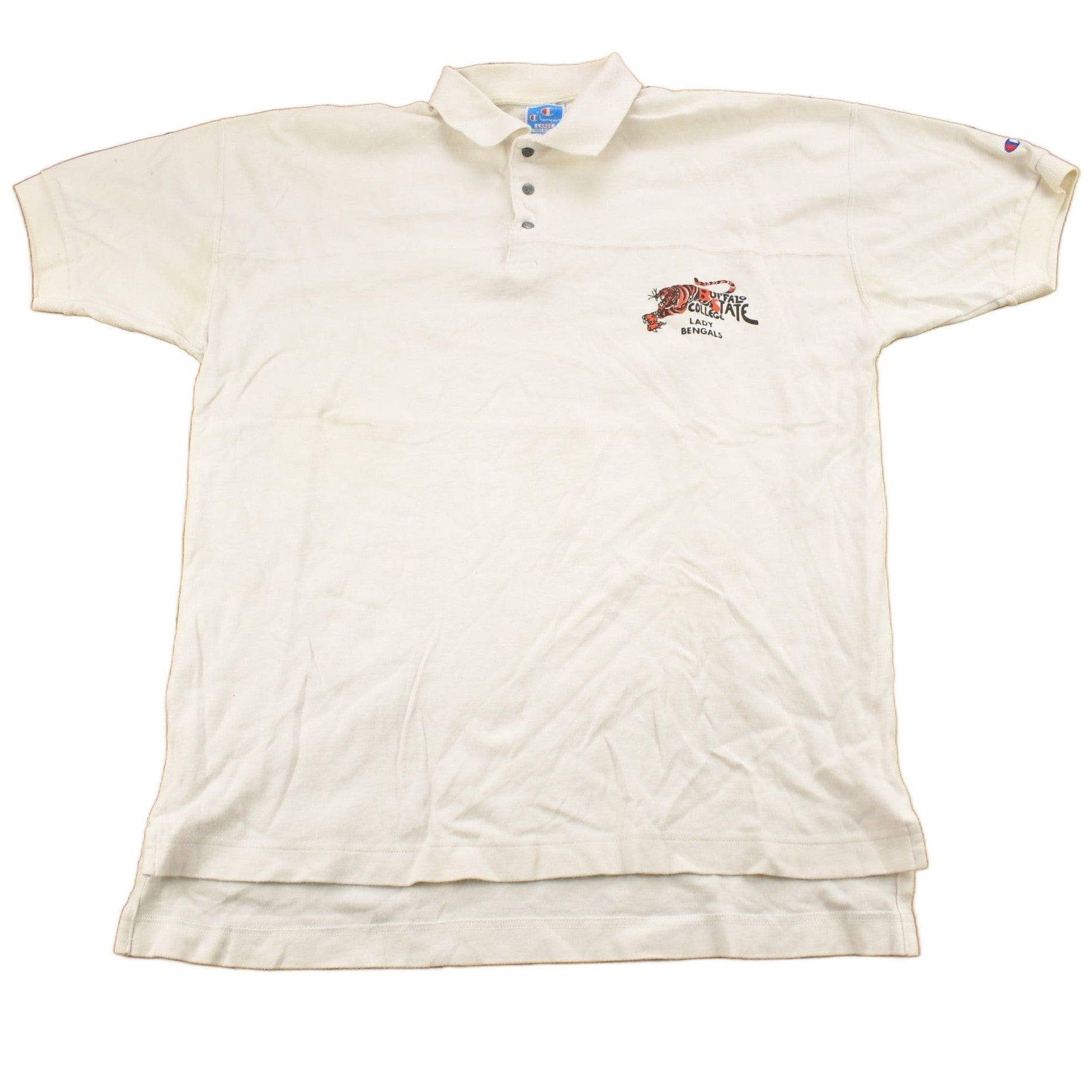 Vintage 1990s Buffalo State College Lady Bengal's Collegiate Champion T-Shirt Men's Large from propervintagecanada