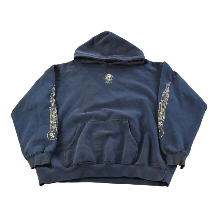 Vintage 1990s Bullhead Skull 8 Ball Graphic Hoodie Men's XL from propervintagecanada