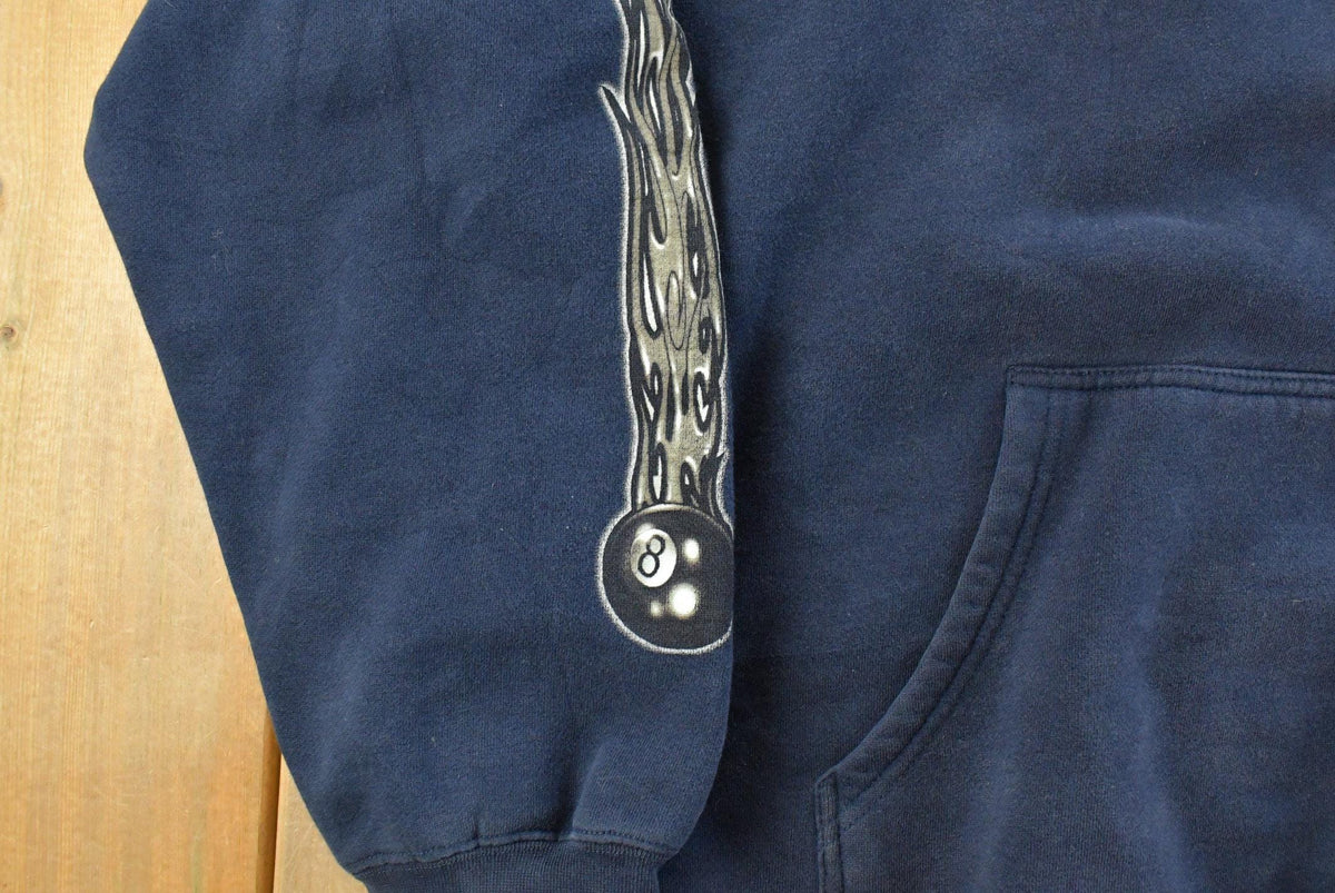 Vintage 1990s Bullhead Skull 8 Ball Graphic Hoodie Men's XL from propervintagecanada