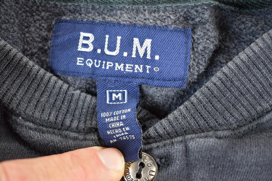 Vintage 1990s Bum Equipment Crew Neck Sweatshirt Mens M from propervintagecanada