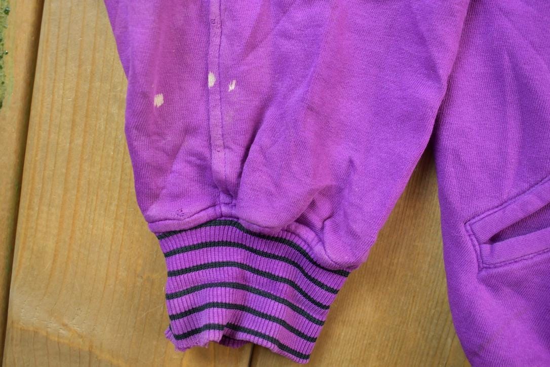 Vintage 1990s BUM Equipment Los Angeles California Varsity Button Up Sweatshirt Men's Large from propervintagecanada