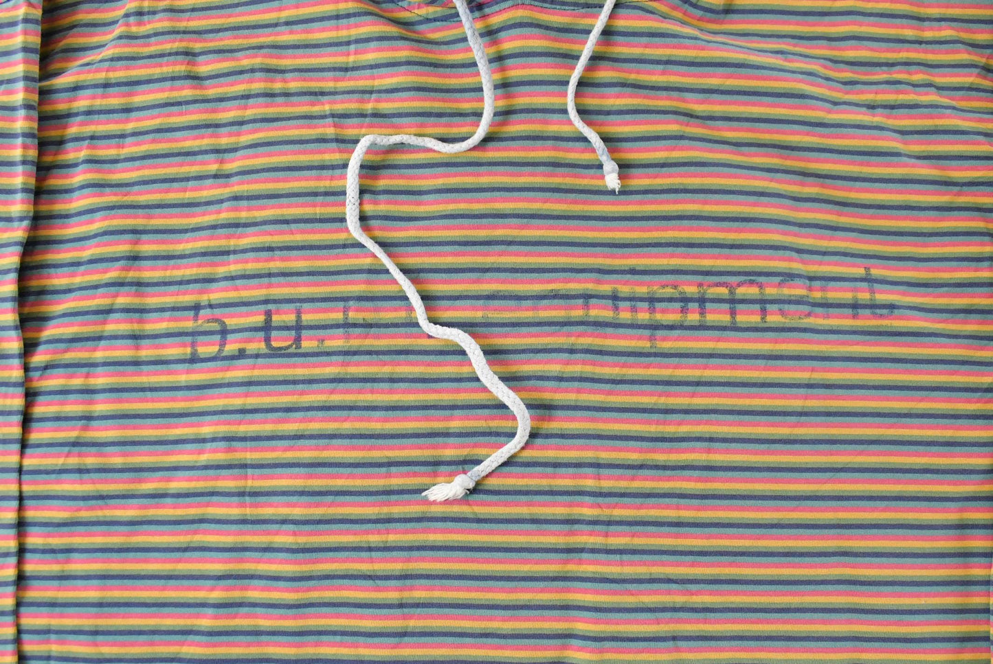 Vintage 1990s Bum Equipment Striped Hoodie Sweatshirt Men's XL from propervintagecanada