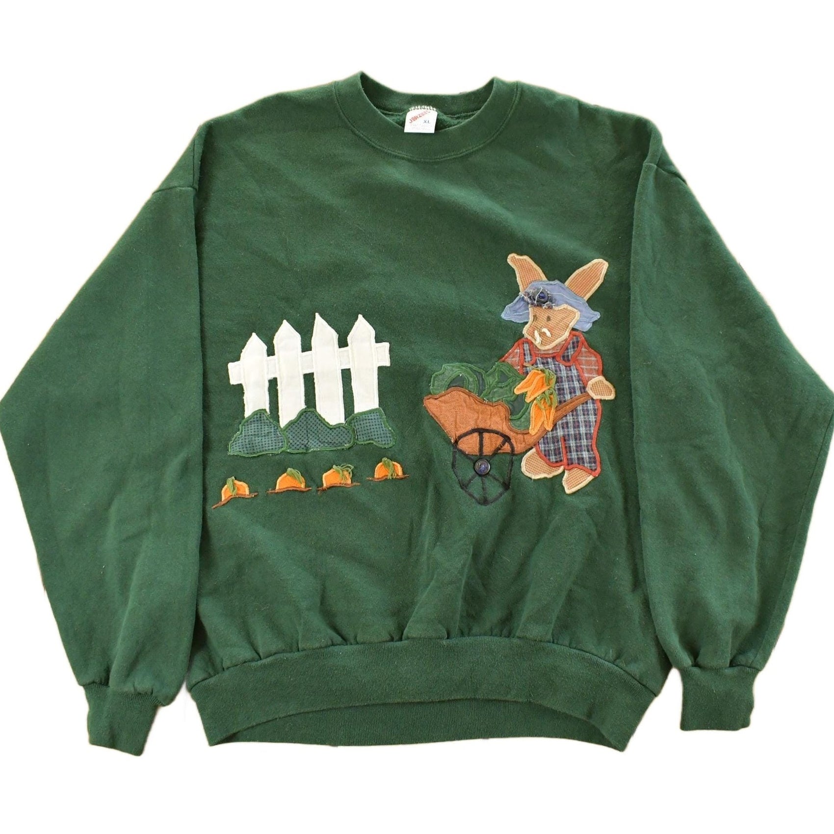 Vintage 1990s Bunny Garden Cartoon Crewneck Sweatshirt Men's Large from propervintagecanada