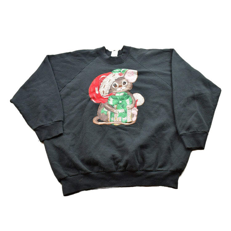 Vintage 1990s Bunny Theme Christmas Sweater Men's XL from propervintagecanada