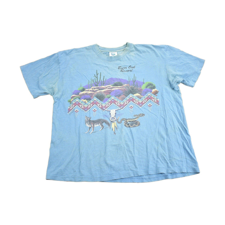 Vintage 1990s Burn Oak Resort Desert Theme Graphic T-Shirt Men's Large from propervintagecanada