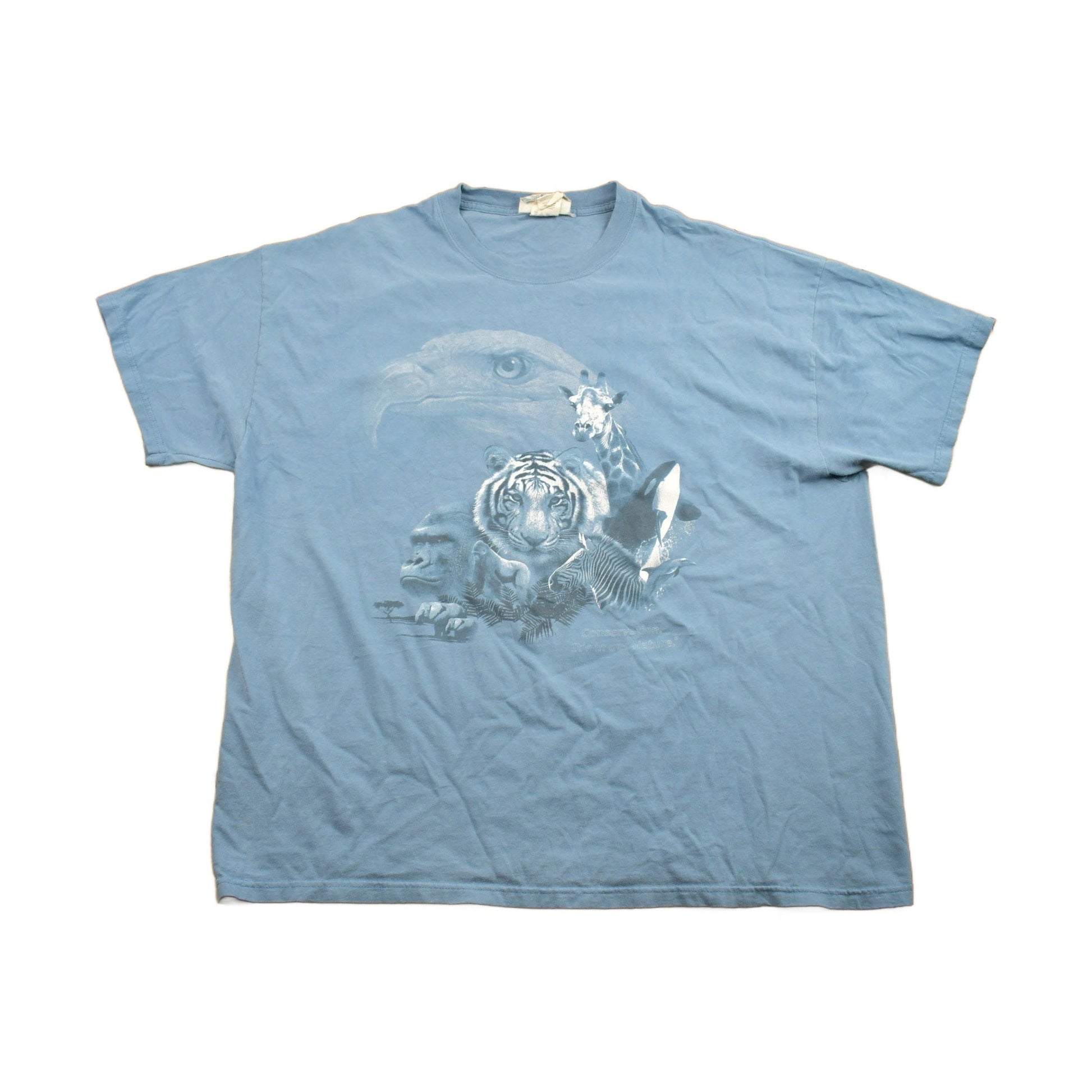 Vintage 1990s Busch Gardens Animal Family Graphic T-Shirt Men's 2XL from propervintagecanada