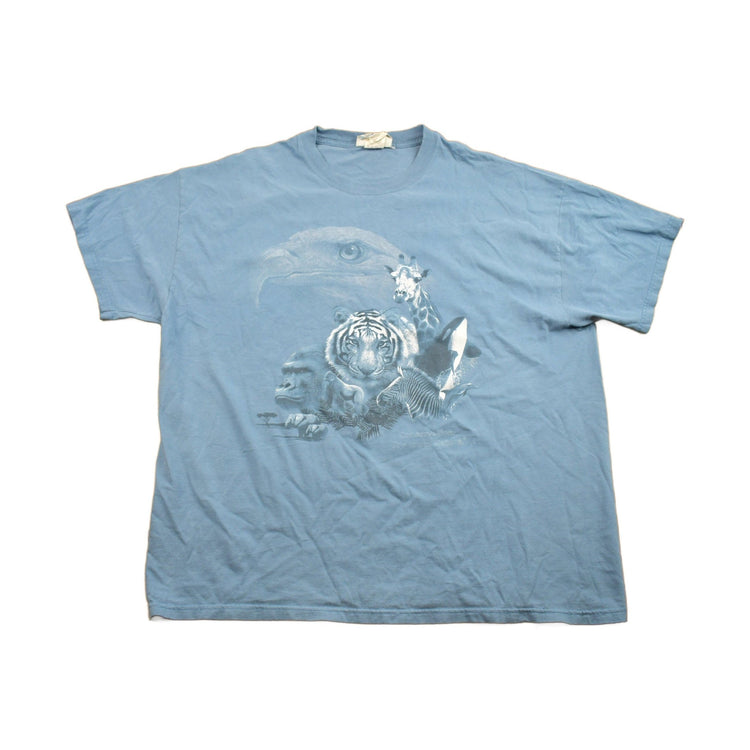 Vintage 1990s Busch Gardens Animal Family Graphic T-Shirt Men's 2XL from propervintagecanada