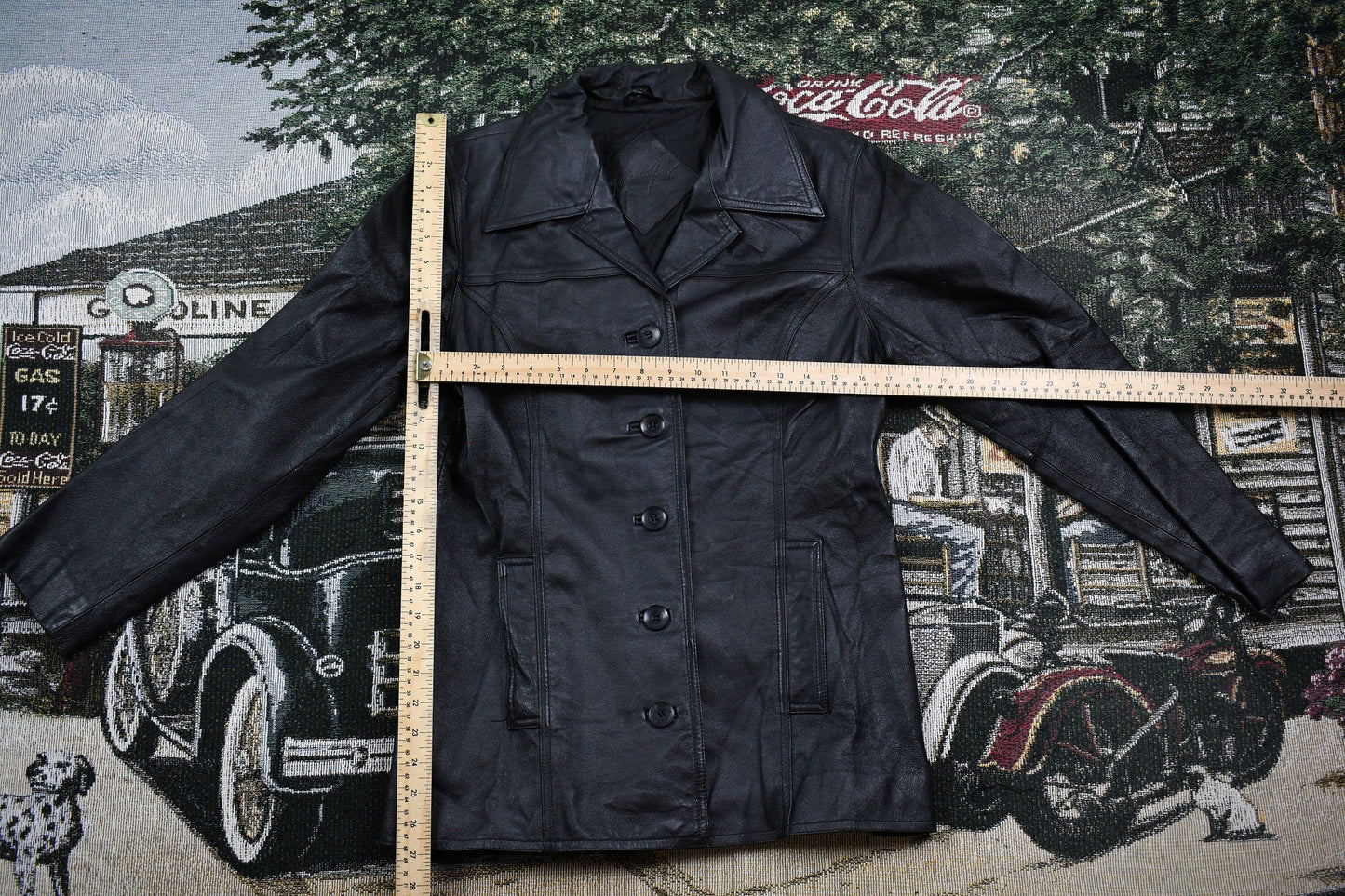 Vintage 1990s Button Up Leather Coat Women's Small from propervintagecanada