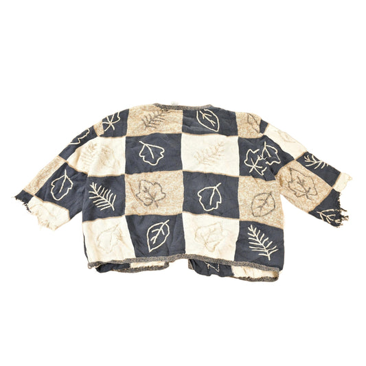 Vintage 1990s C.J Banks Hand Embroidered Leafy Abstract Knit Cardigan Sweater Women's 3X Boxy from propervintagecanada