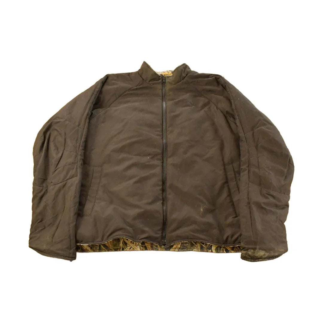 Vintage 1990s Cabela's Tree Camo Reversible Jacket Men's XL from propervintagecanada