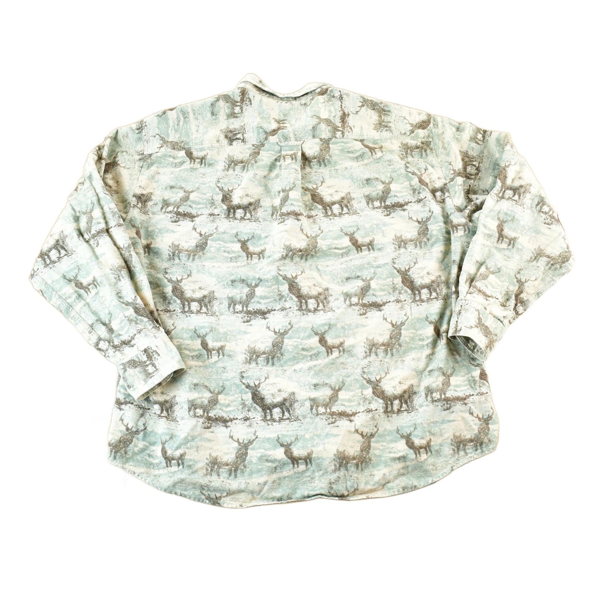 Vintage 1990s Cabelas AOP Big Buck Western Style Button Up Shirt Mens XL from propervintagecanada