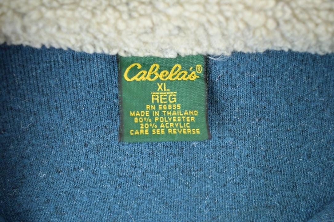 Vintage 1990s Cabelas Fleece Button Up Sweater Men's Large from propervintagecanada
