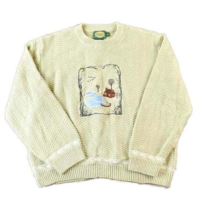 Vintage 1990s Cabelas For Women Lake House Chunky Knit Crewneck Sweater Women's M from propervintagecanada
