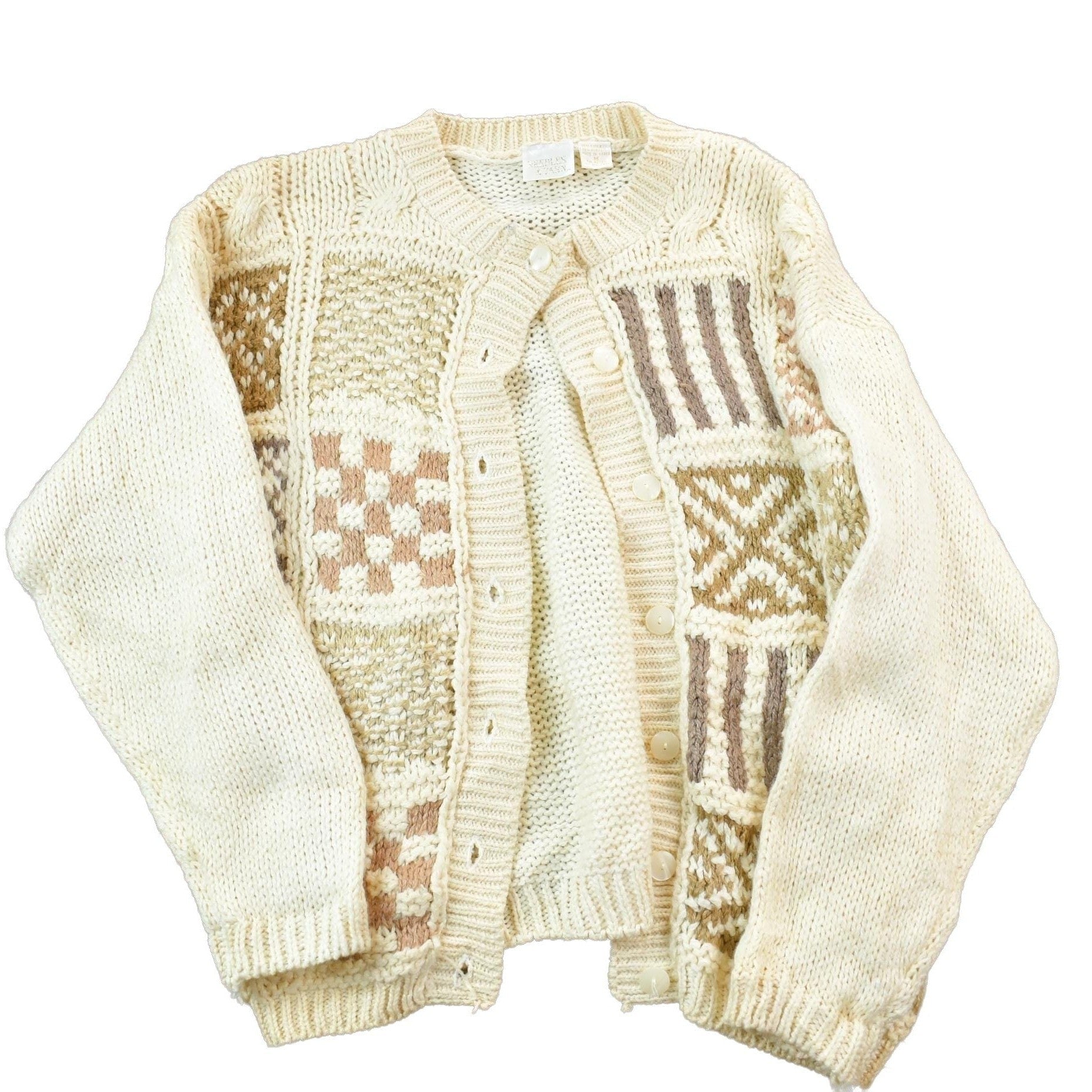 Vintage 1990s Cable Knit Button Up Sweater Women's M from propervintagecanada