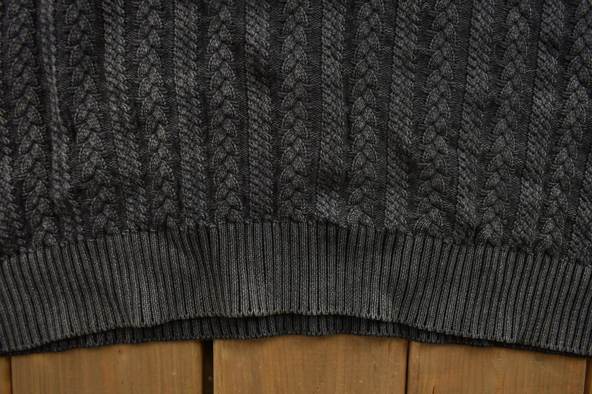 Vintage 1990s Cable Knit Crewneck Sweater Men's XL from propervintagecanada