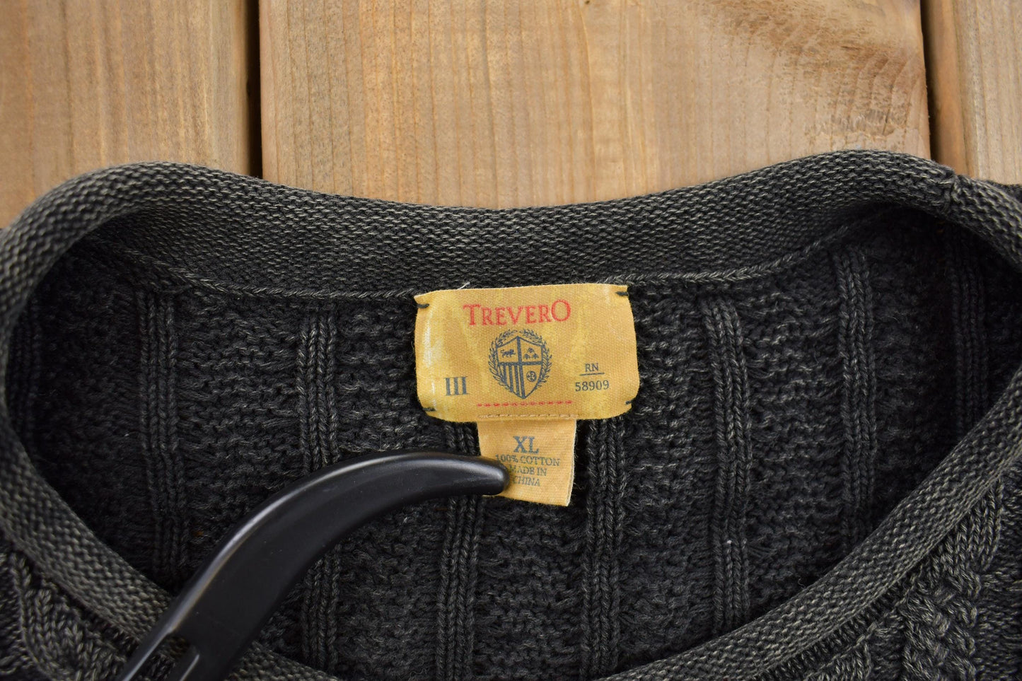 Vintage 1990s Cable Knit Crewneck Sweater Men's XL from propervintagecanada