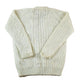 Vintage 1990s Cable Knit Perfect Mild Distress Cream Cardigan Sweater Made In USA from propervintagecanada
