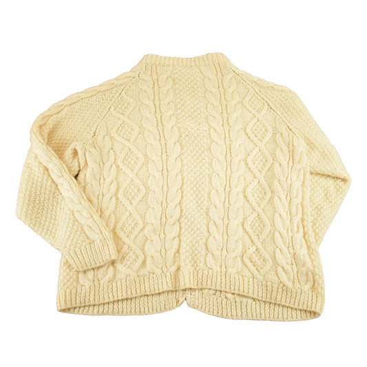 Vintage 1990s Cable Knit Wool Cardigan Sweater Women's L from propervintagecanada