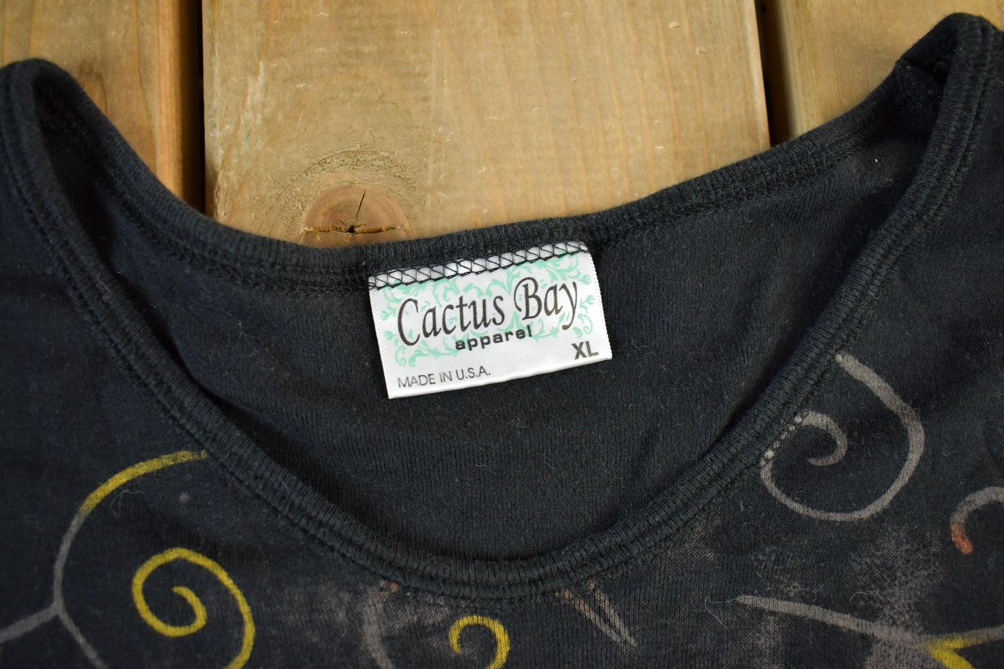 Vintage 1990s Cactus Bay Cat All Over Print T-Shirt Women's Medium from propervintagecanada